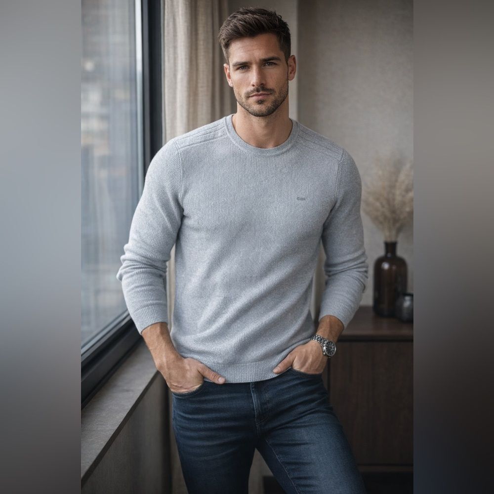 Michael Kors Pullover Crewneck Men's Sweater Heather Grey Sz S